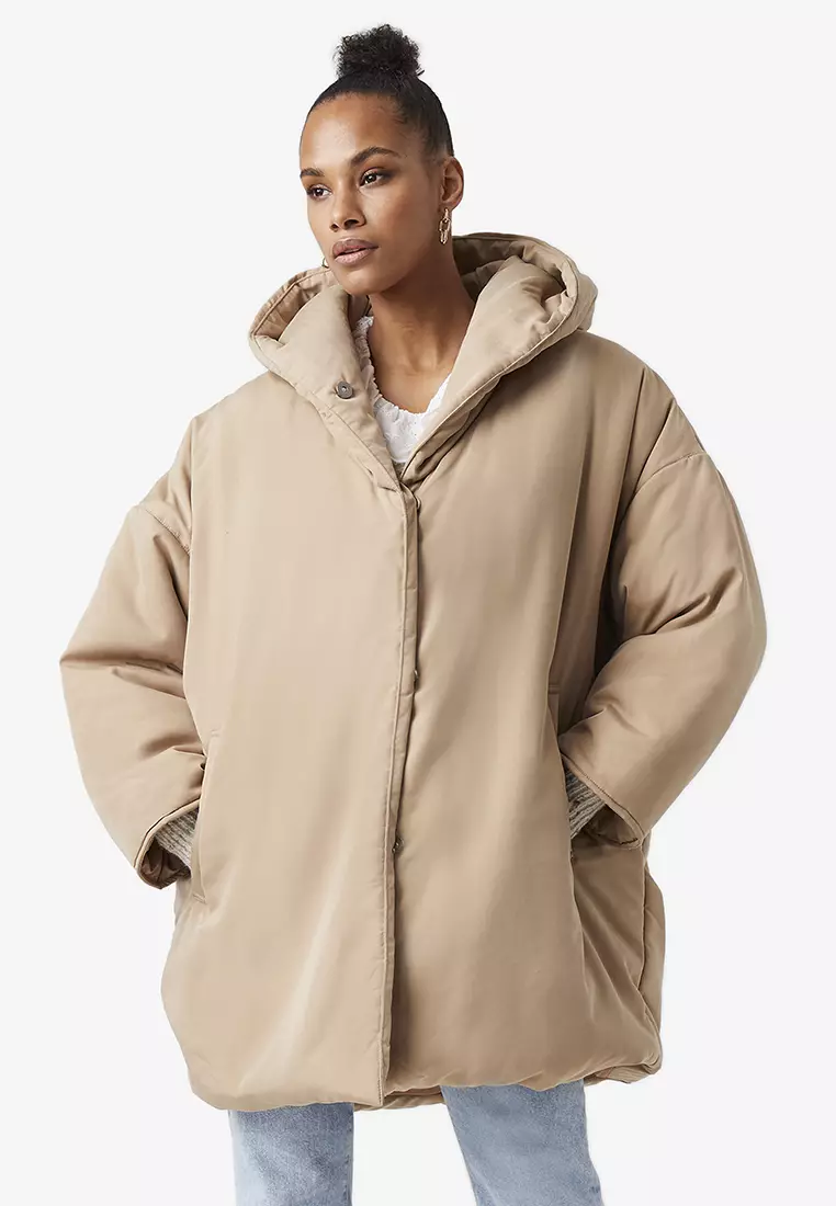 French connection outlet hooded quilted coat