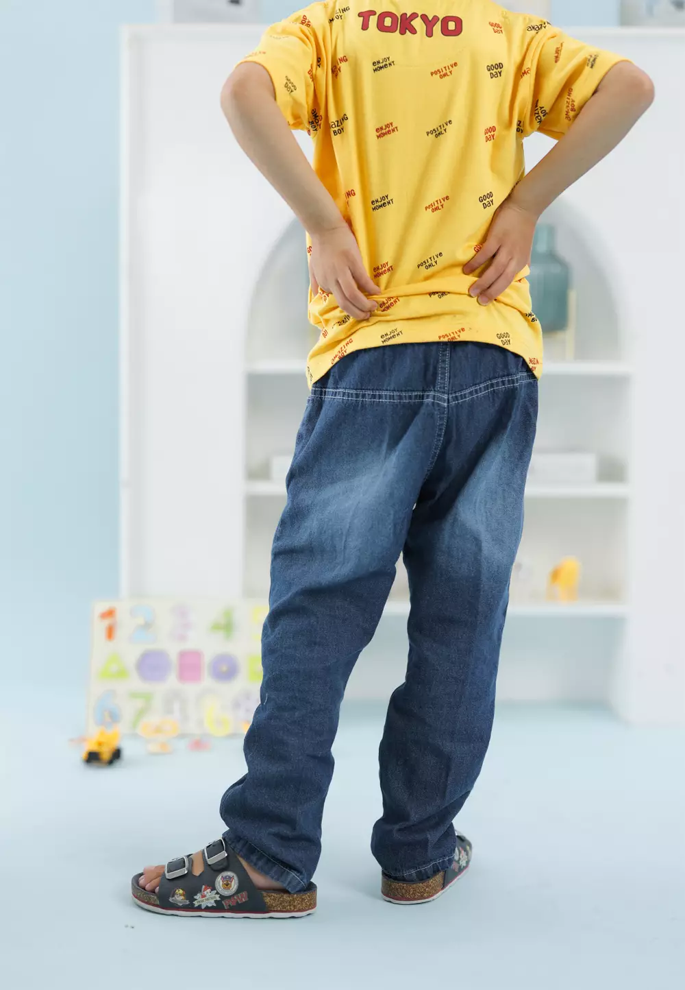 Wakakids Baju Anak Laki Laki Atasan Kaos Usia 4 Tahun Hingga 14 Tahun Motif Tokyo 3886 Kuning SPATS