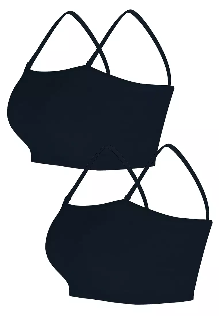 2-in-1 Pack Exquisite Trendsetter Functional Tube Bra in Black Women Underwear