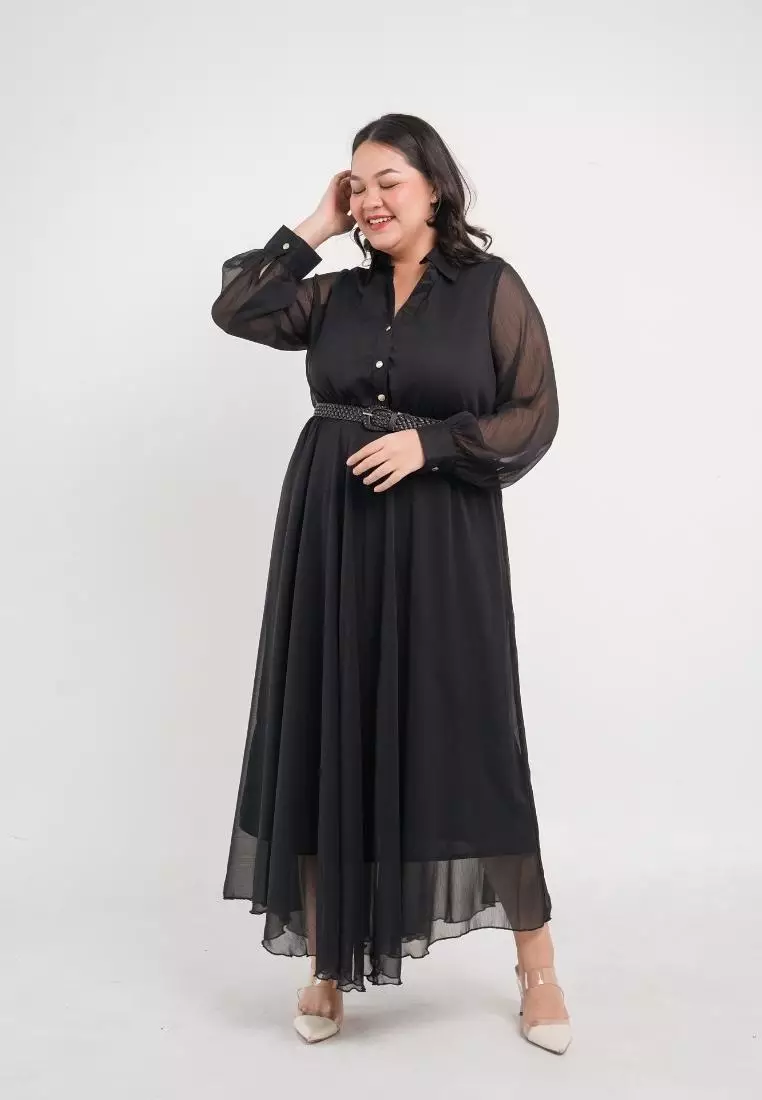 Plus Size Party Dress Lunar Black