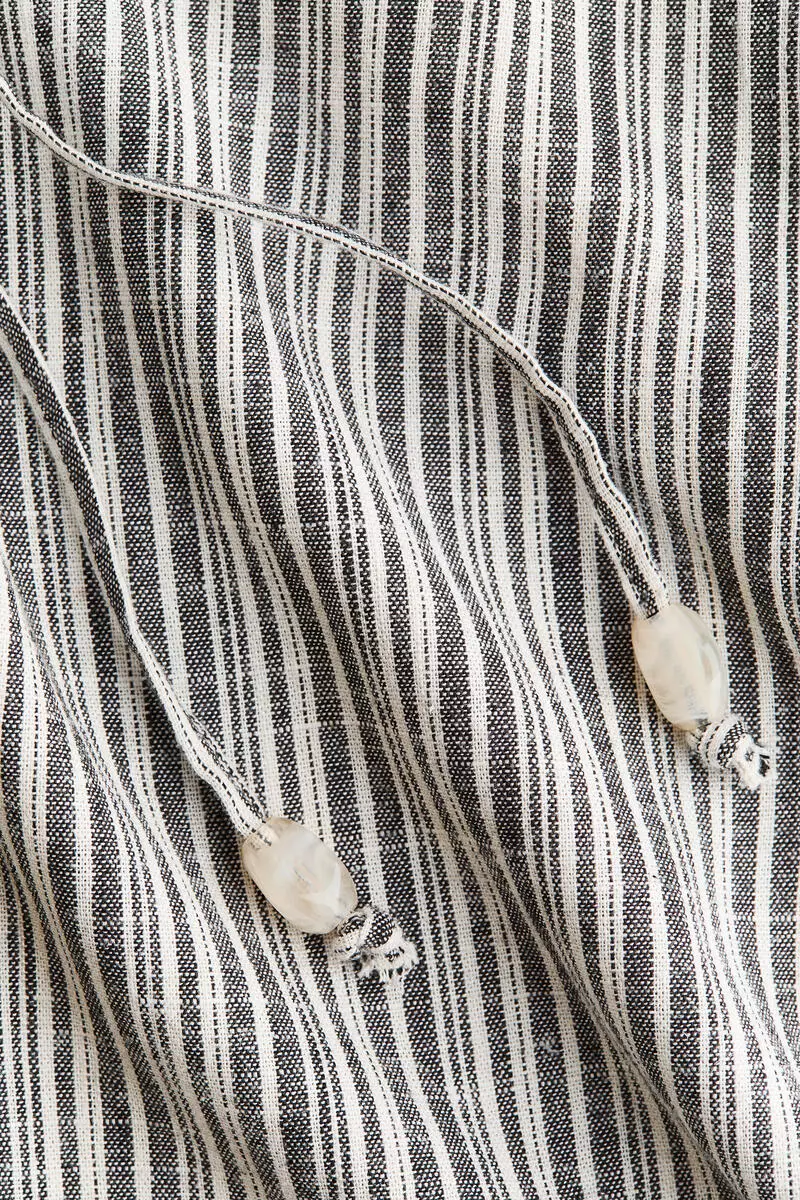 Linen-blend drawstring trousers