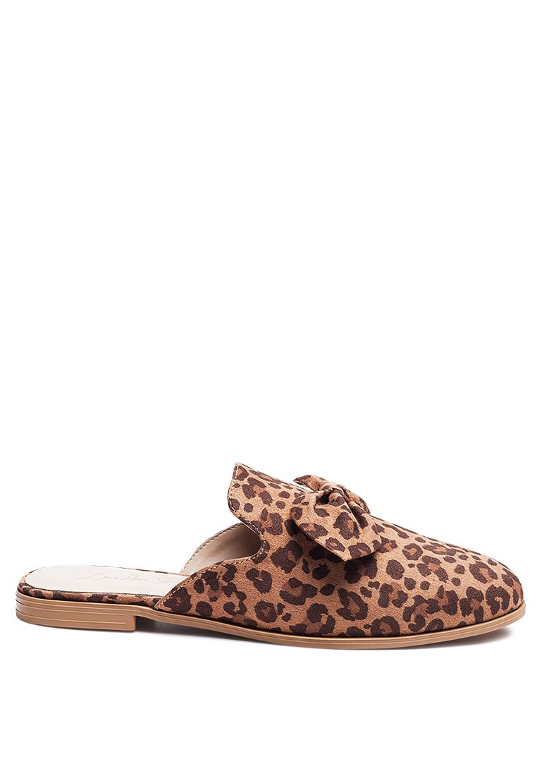 Casual Walking Bow Mules in Leopard