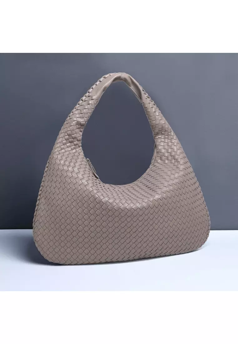 Faux Leather Woven Hobo Bag CX626