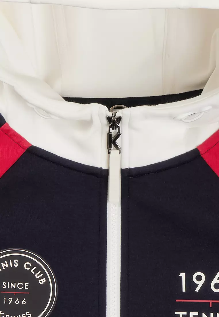 男裝 TENNIS CLUB LOGO 拼色連帽外套