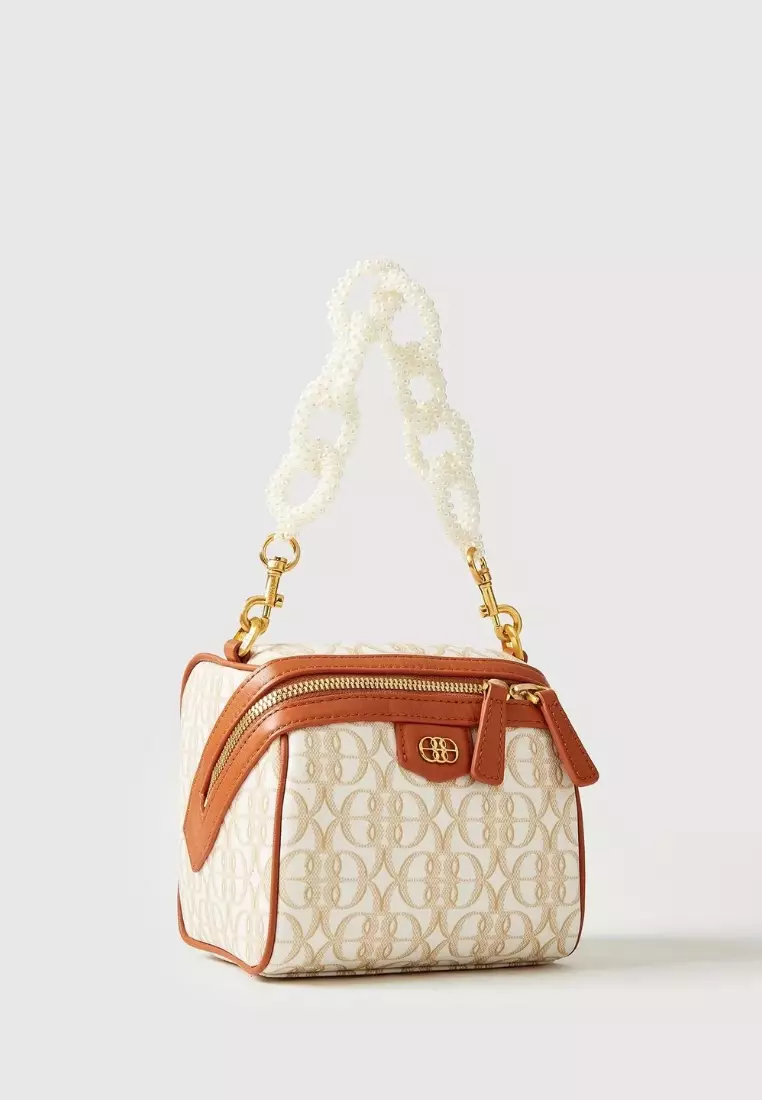 La Luna Monogram Crossbody Sling Bag White