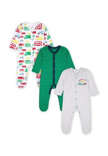 Jual Mothercare Mothercare Baby Sleepsuits Baju Tidur Bayi Ready Set Go Multicolour 3 Pack Original Zalora Indonesia