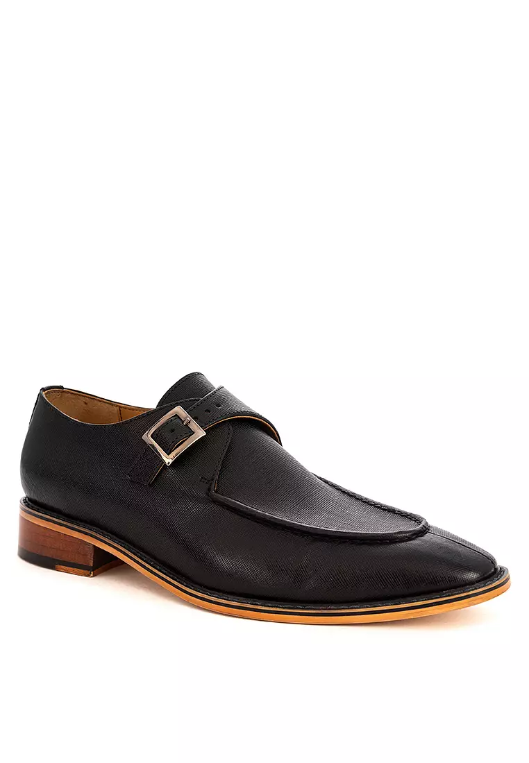 Discount on Bristol Shoes  shoes - SKU: Foster Black Single Monk Strap Shoes