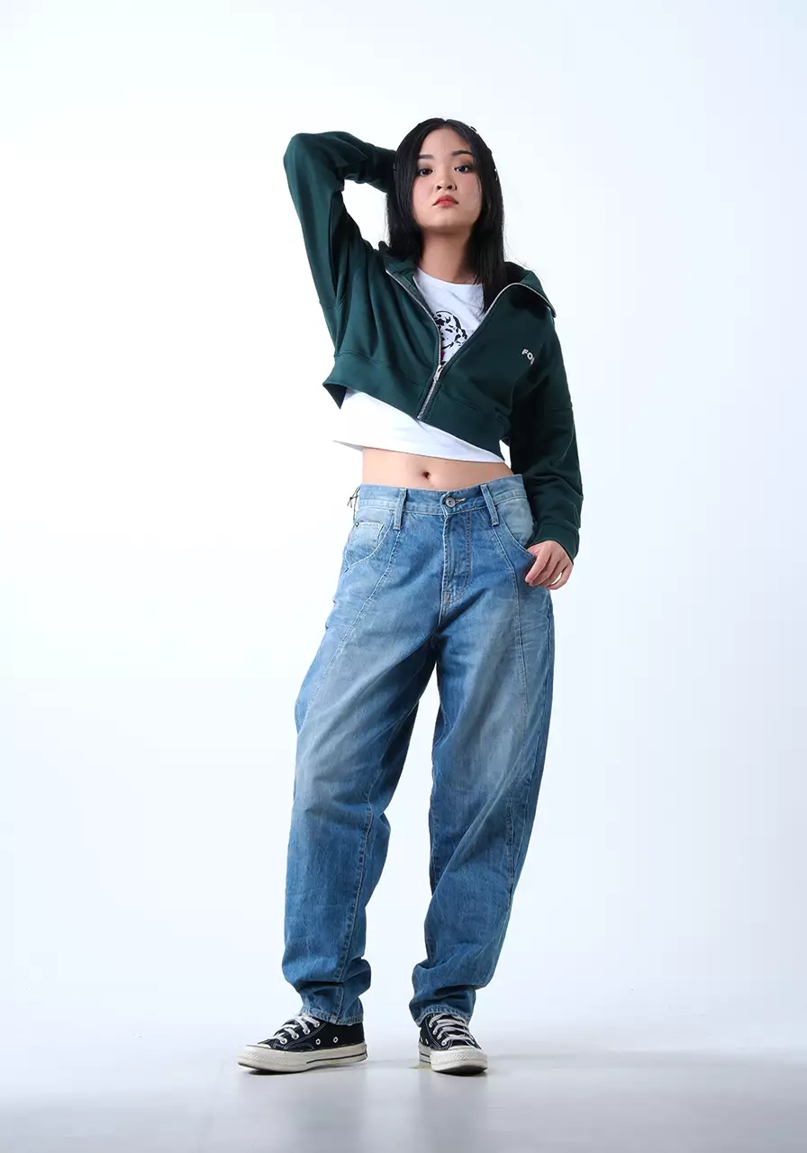 Jaket Wanita Cropped Mia Dark Green