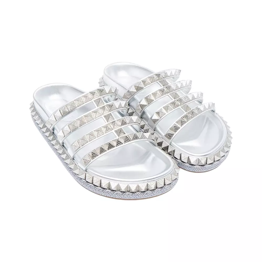 [4.4PRIL KEJUTAN HARGA] Pyra Hallulila Sandals Flat Nappa Laminating Silver