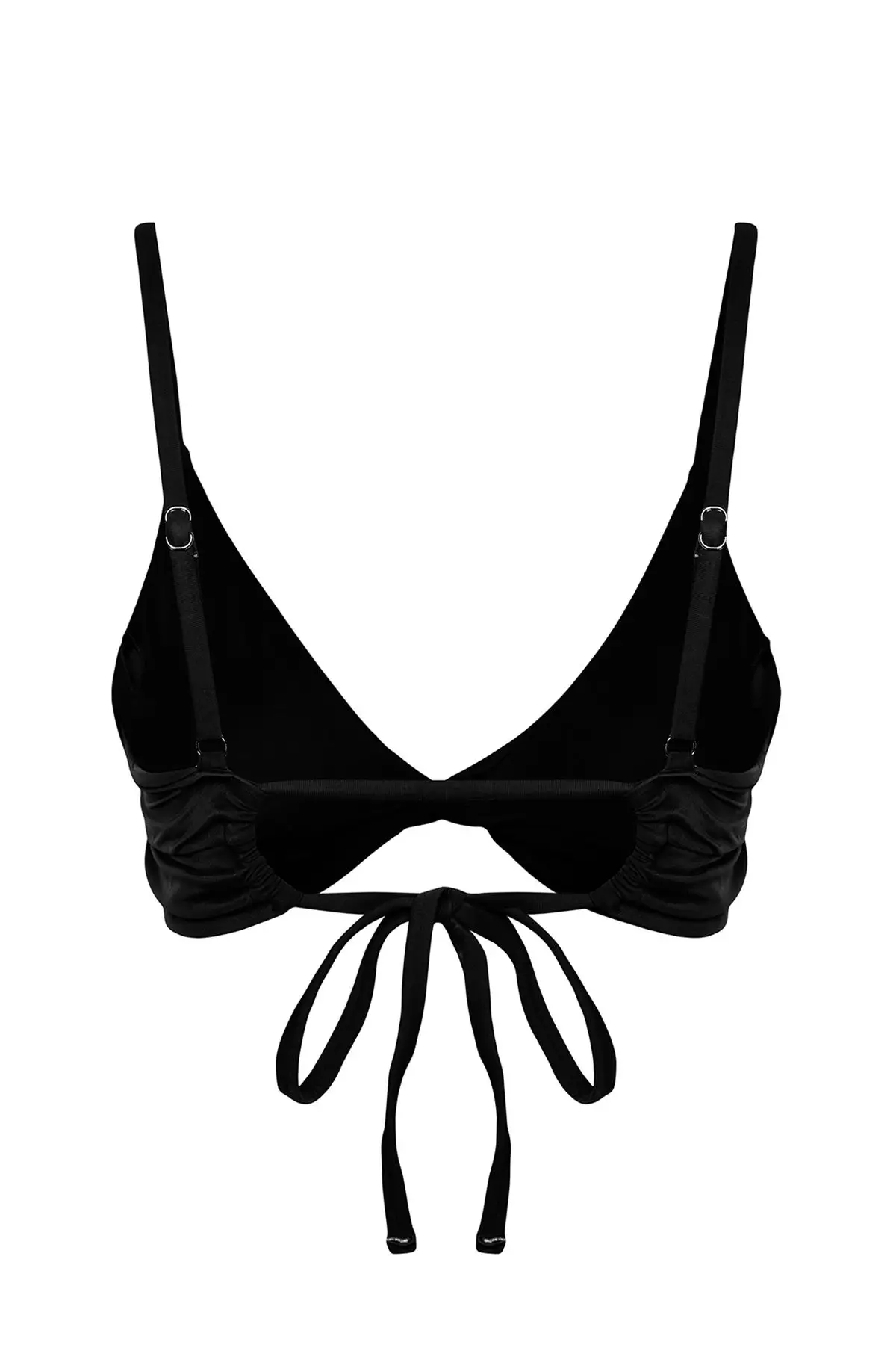 Black Triangle Knotted Bikini Top Tbess24Bu00004