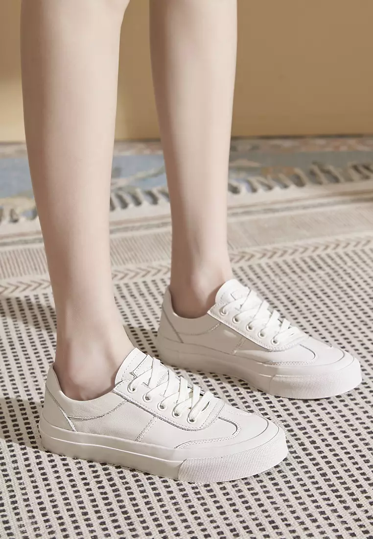 Basic Leather Lace Up Sneakers RX-A07