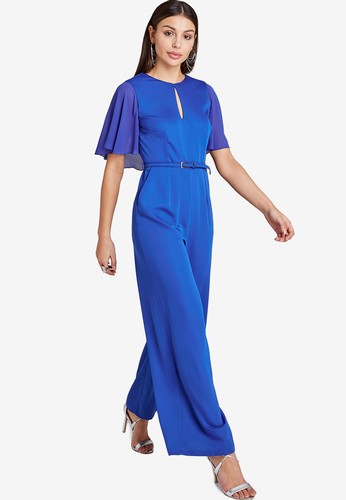 Jual Paper Dolls Cobalt Cape Jumpsuit Original Zalora Indonesia