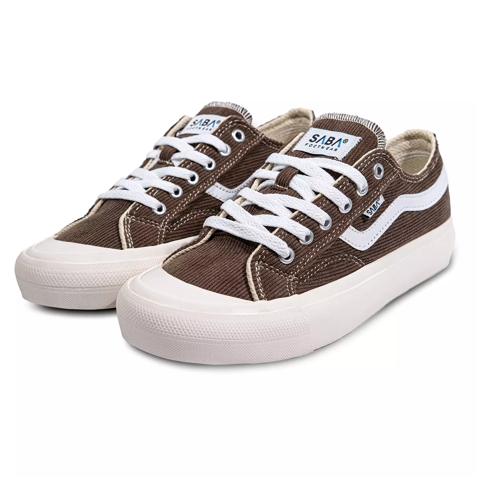 SABA Veloz Corduroy Brown White - Sepatu Sneakers Casual Pria Wanita Original 100% VLZC-L-29