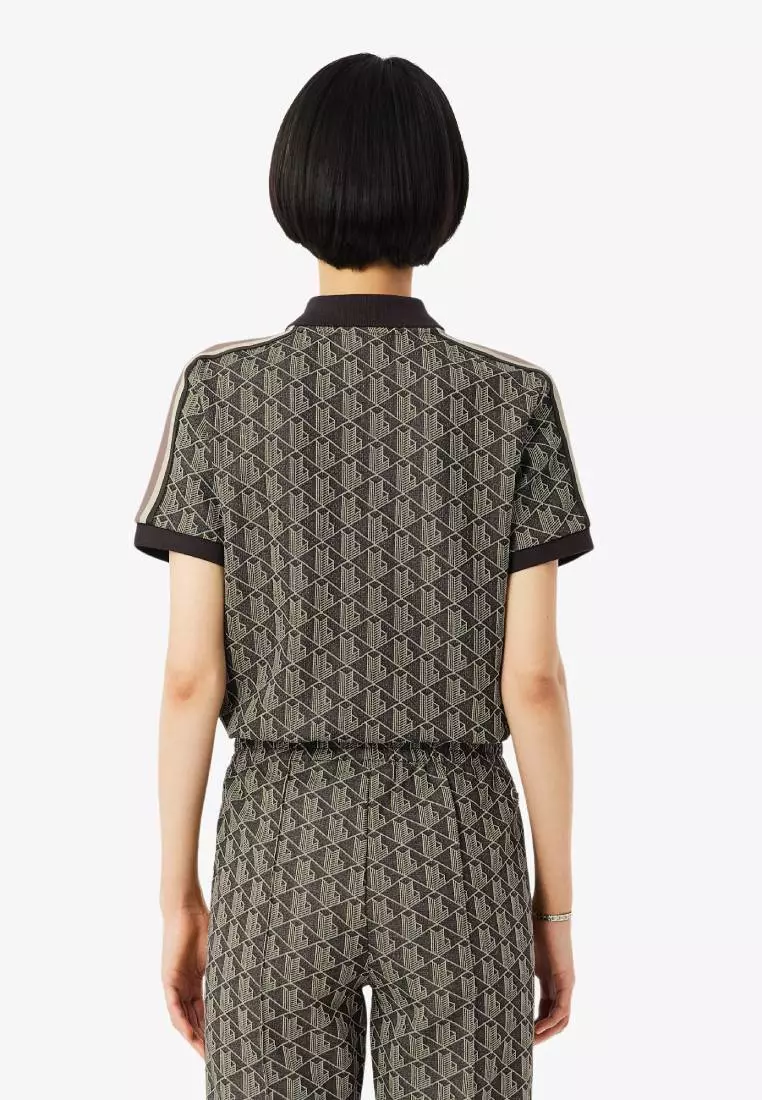 Slim Fit Monogram Jacquard Polo Shirt