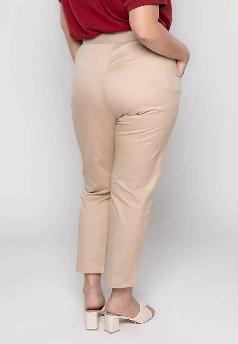Milly Plus Size Melyna Slim Casual Pants with Belt Loop Detail