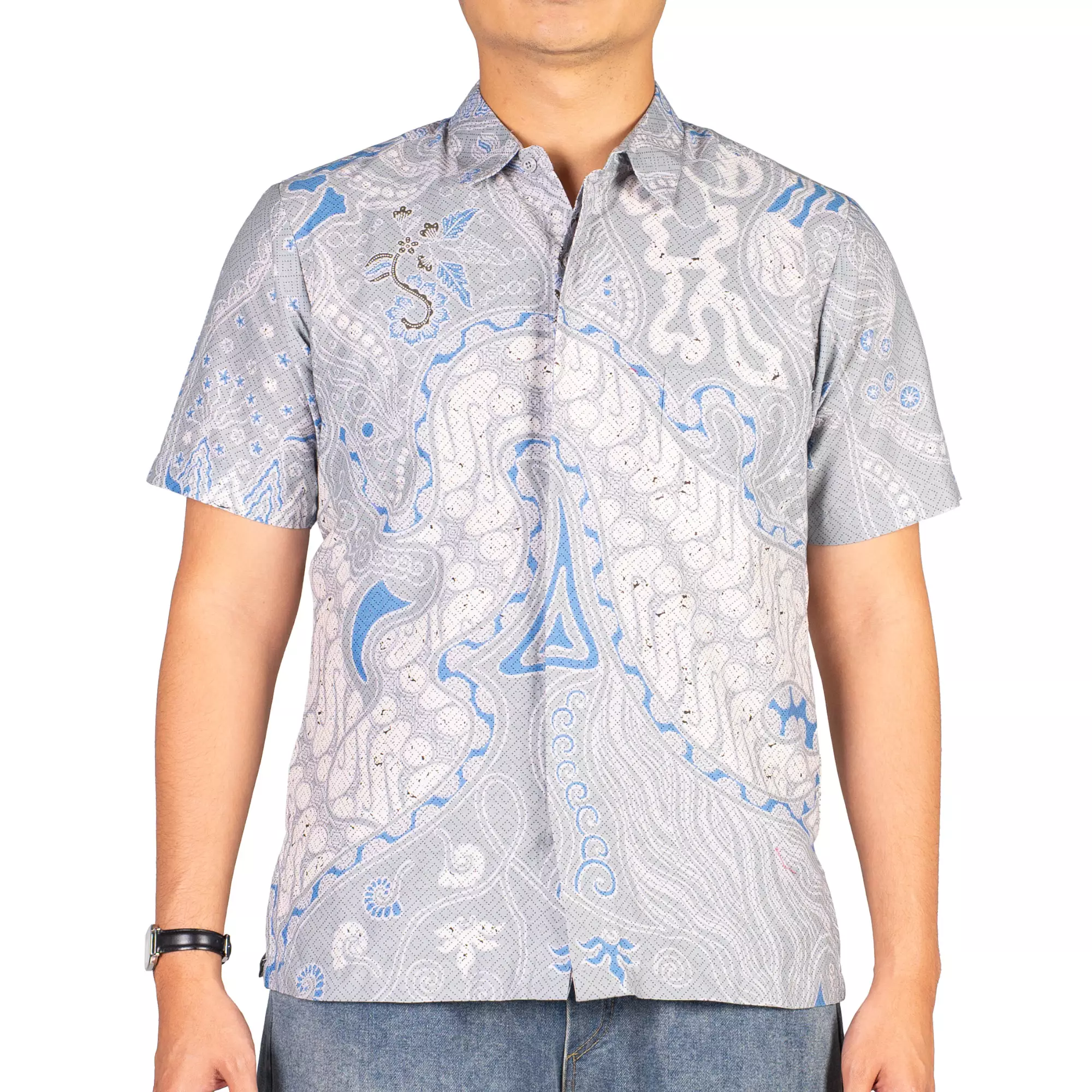 Kemeja Batik Pria - Bhatara Batik Cakrawala - Atasan Kemeja Batik Moderen Lengan Pendek