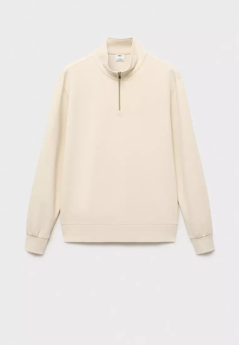 Regular-Fit Cotton Sweatshirt With Zip