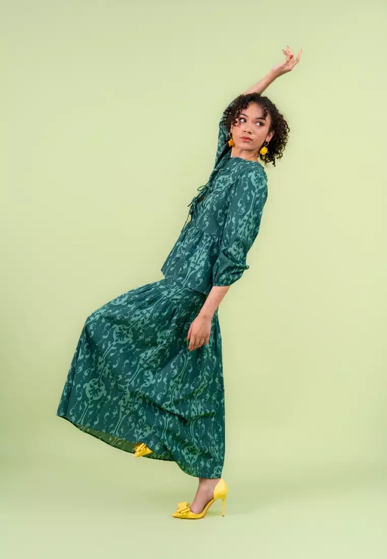 Bayu Somerset Tallulah Set Ribbon - Emerald Green