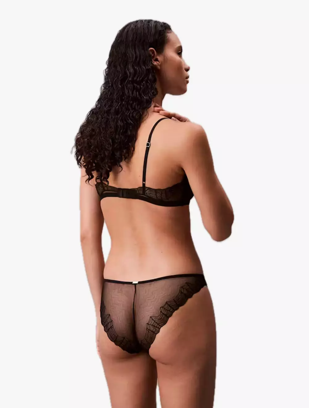Calvin Klein Underwear - CK Black Geo Lace Unlined Balconette Bra