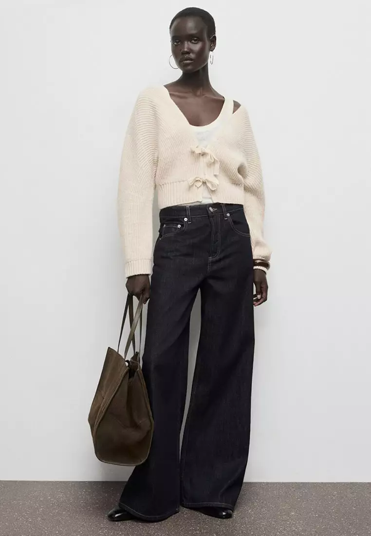 V-Neck Cardigan with Bows