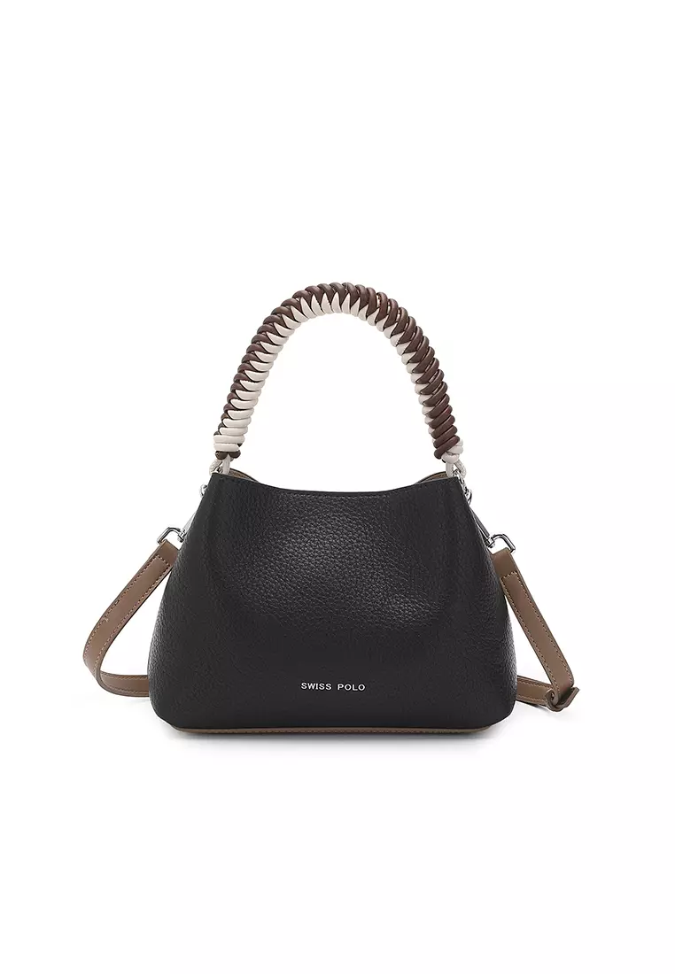 Women's Top Handle Bag / Sling Bag / Crossbody Bag / Shoulder Bag - Black / Dark Khaki