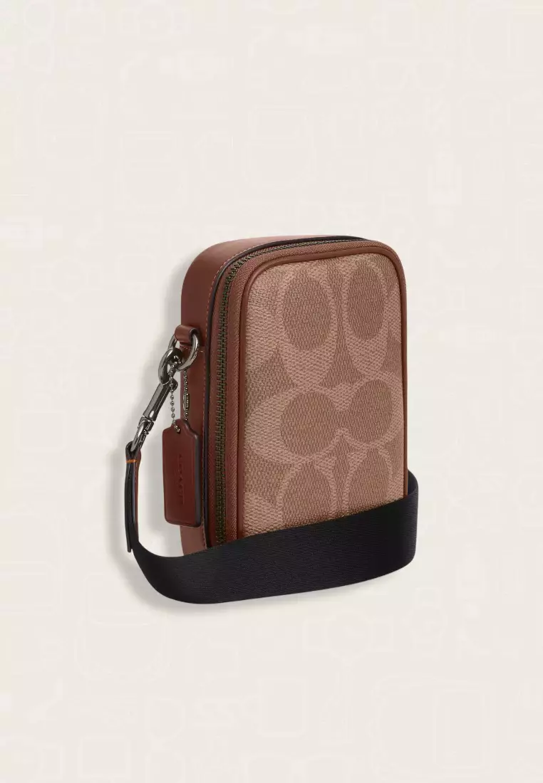 Coach Stanton Crossbody Bag In Signature Canvas Vintage Brown