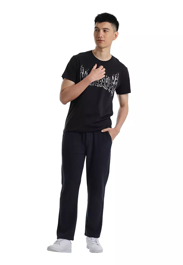 Forest Regular Fit Graphic Printed Round Neck Short Sleeve T Shirt Men - 24079-01Black
