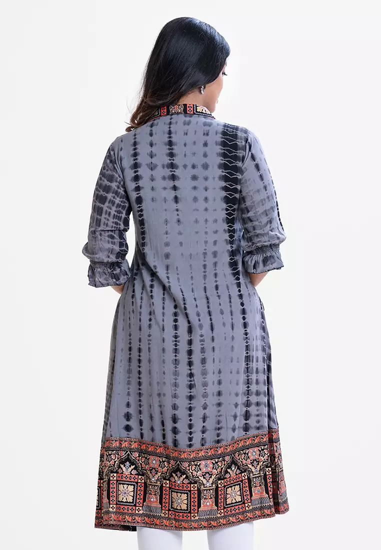 Le Reve 波西米亚风格 Shibori 染色束腰外衣