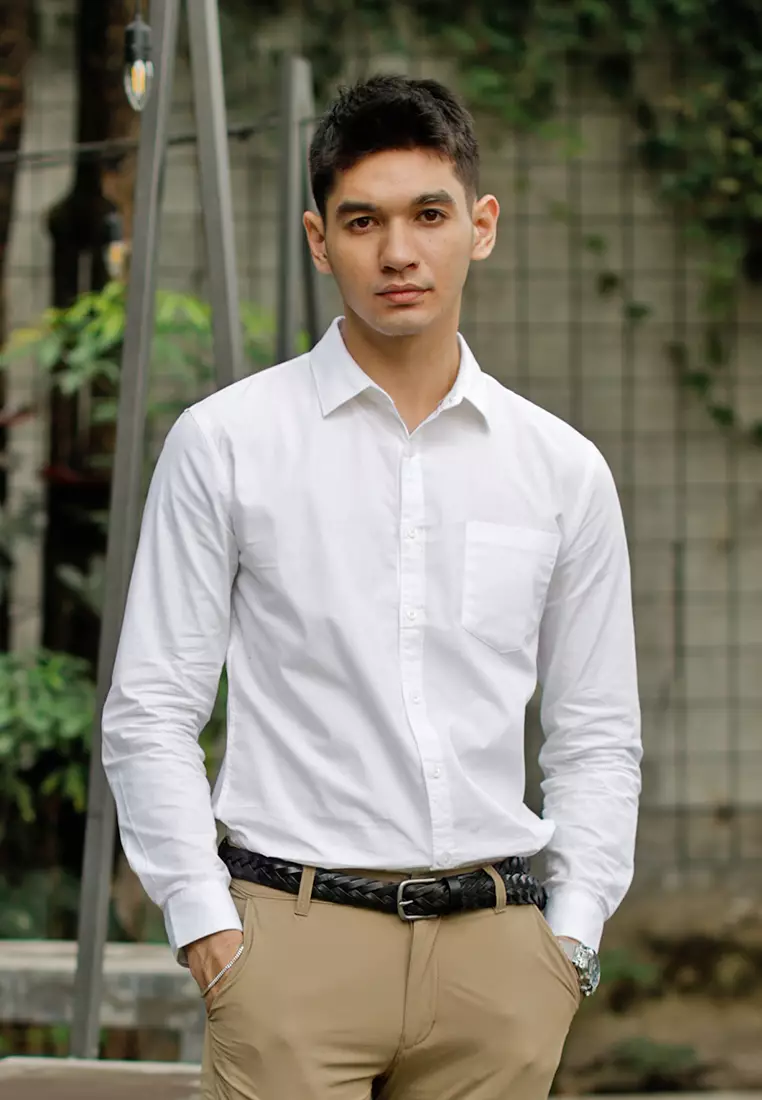 Oxcon Long Sleeve Business Shirt soft cotton White