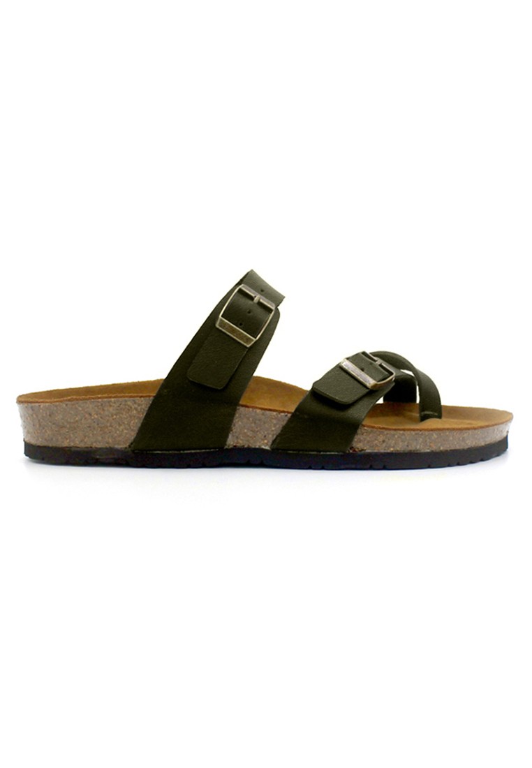 Dublin - Khaki Leather Sandals & Flip Flops