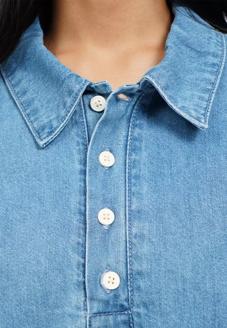 Regular Fit Short Sleeve Denim Shirt