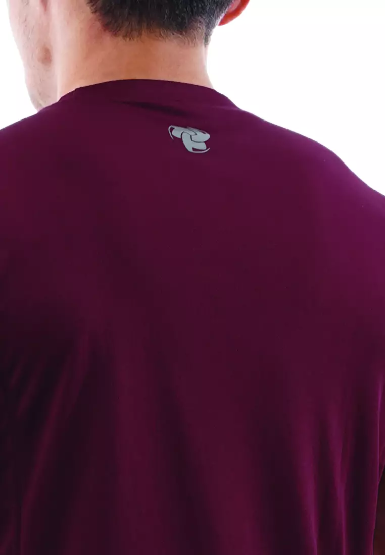 Tiento Kaos Dry Fit Men Maroon Baju Olahraga Lari Pria