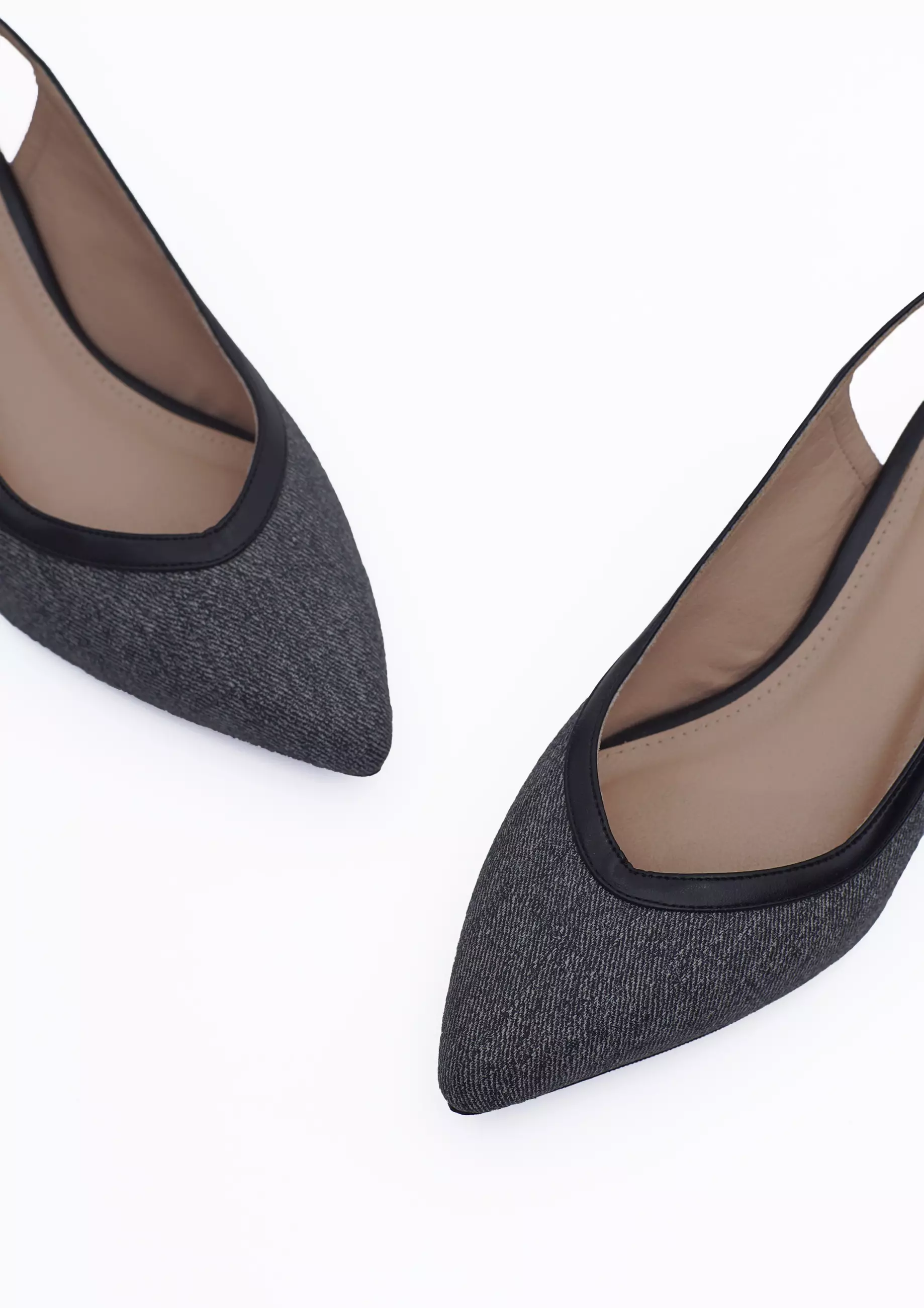 VIVI NICI - Eloise Sepatu Sandal Mules Wanita Hak 5 cm Grey Flannel