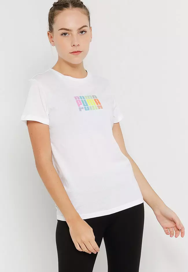 White puma t shirt women's outlet
