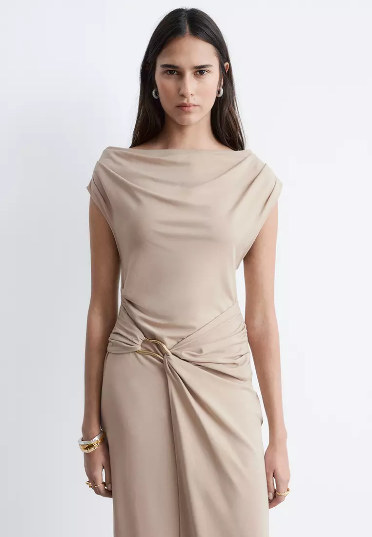 Draped Midi Dress