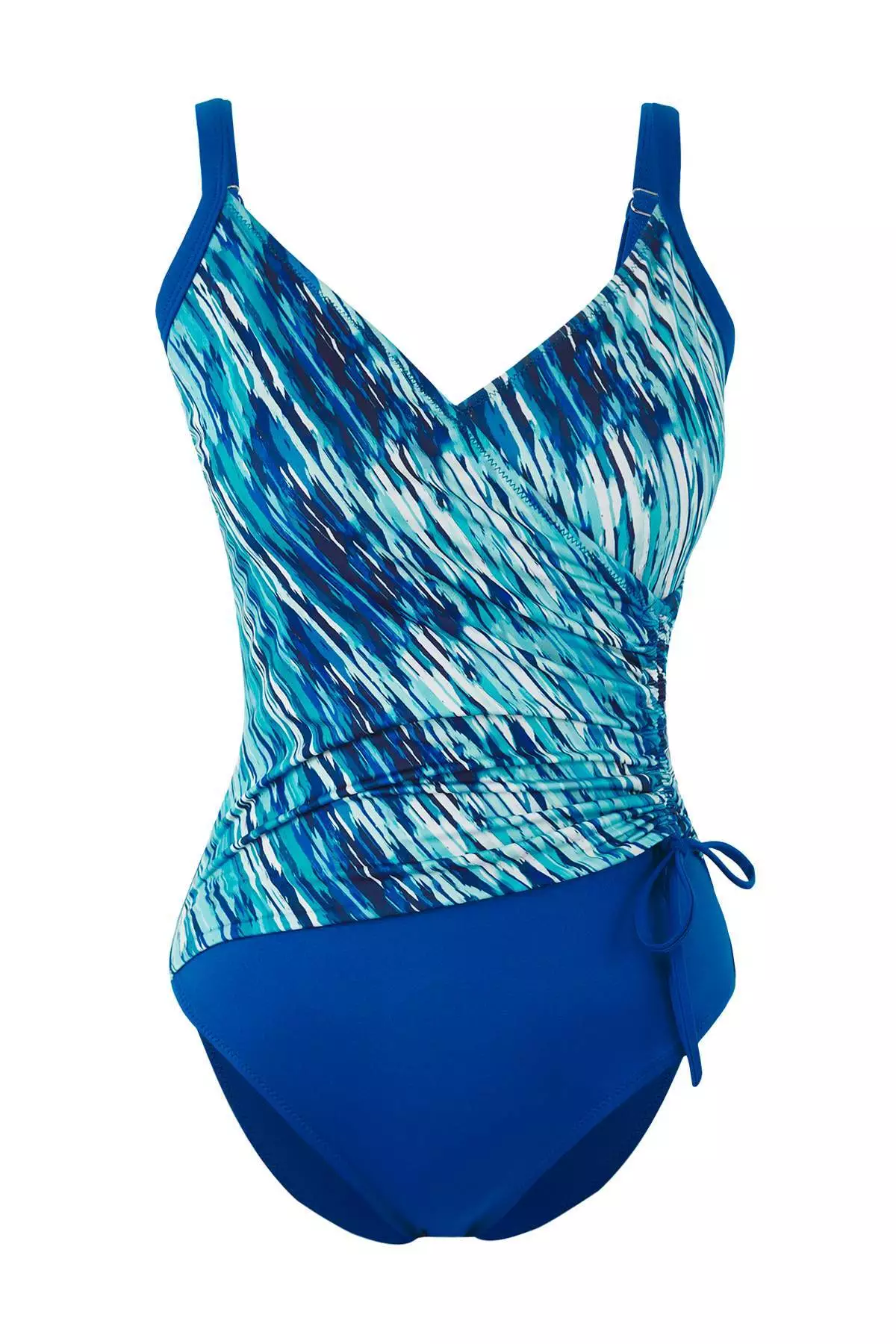 Color Block Draped Gathered Detail Swimsuit Tbess25Ma00133