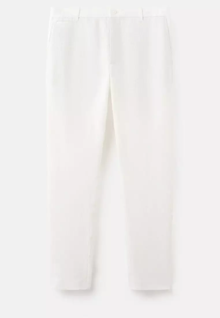 Slim-Fit 100% Linen Trousers