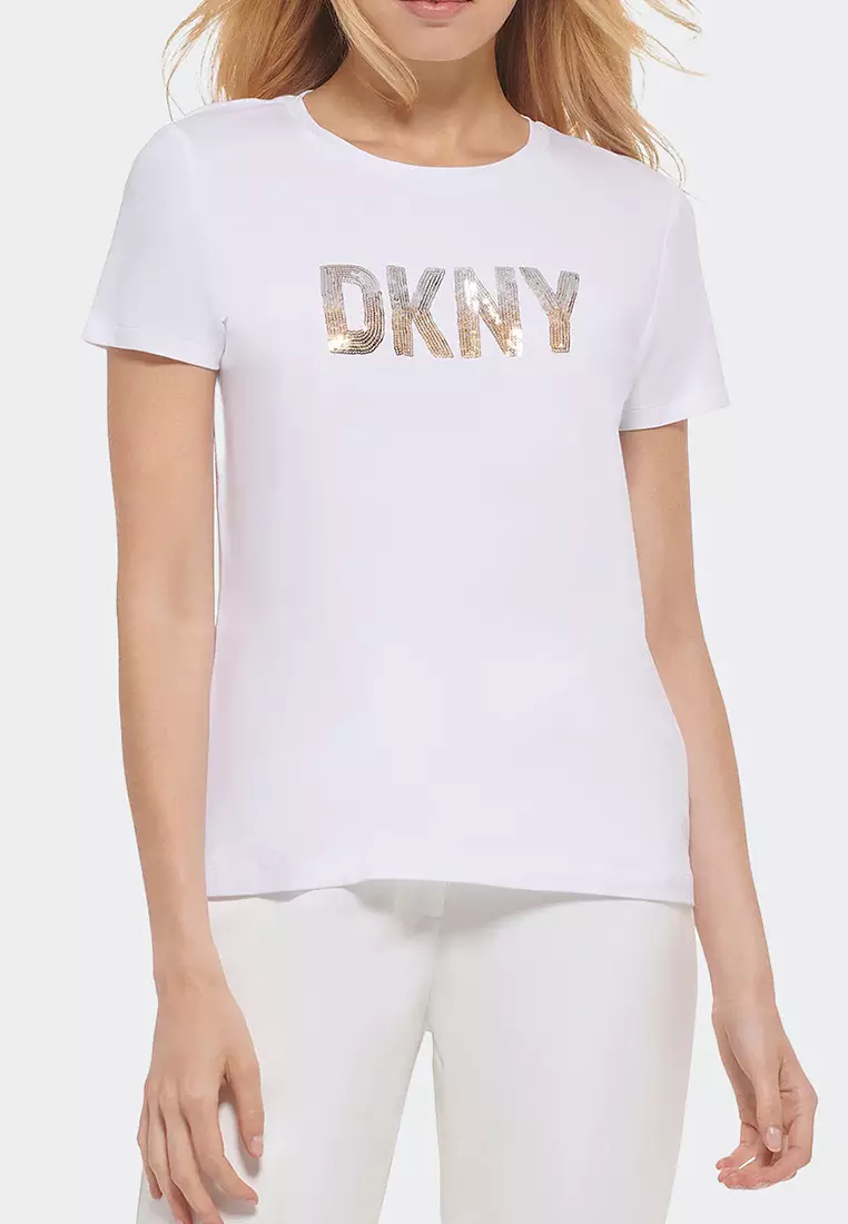 Dkny Jeans Women's Cotton Embroidered-Logo Shirt