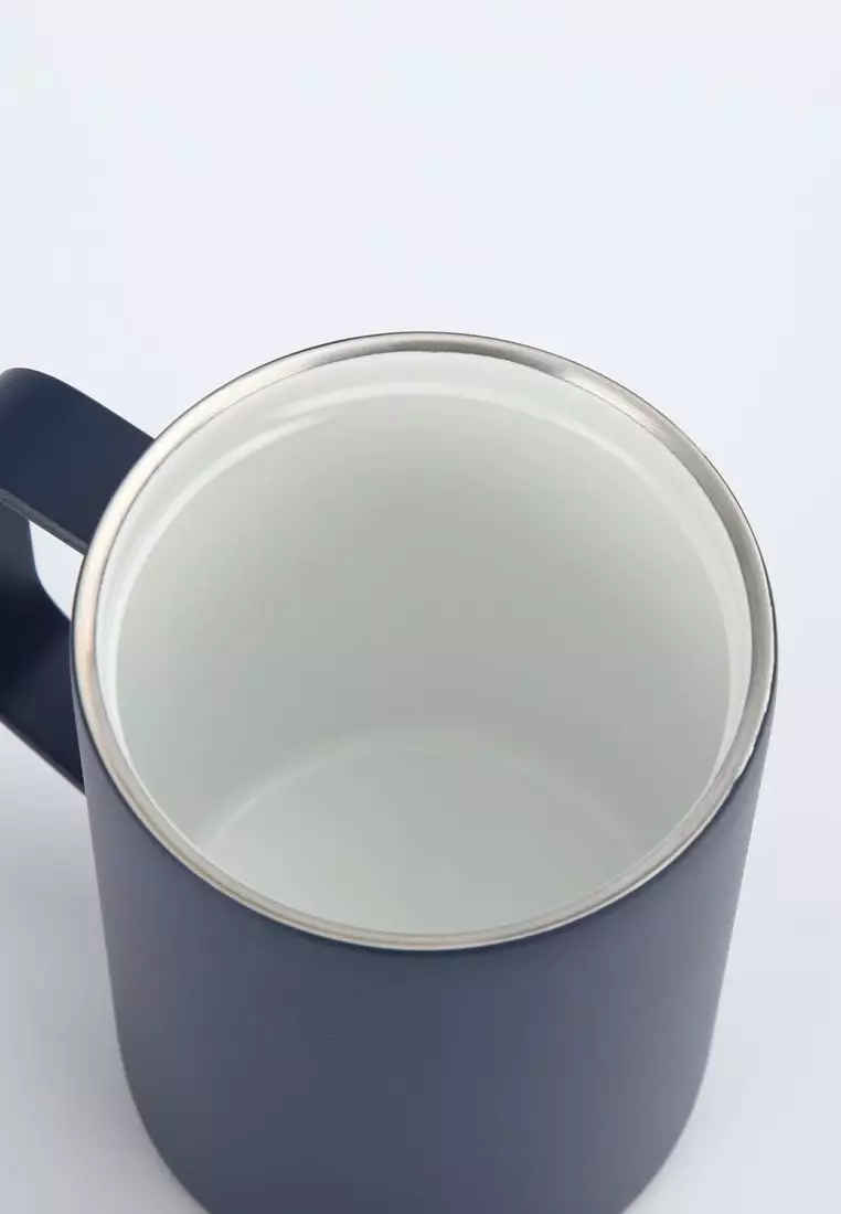 Crossing Neo Insulated S/S Leakproof Ceramic Mug W Handle And Lid 400ml - Ink Blue (Dark Blue)