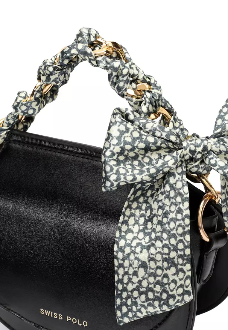 Women's Chain Shoulder Bag / Sling Bag / Crossbody Bag - Black
