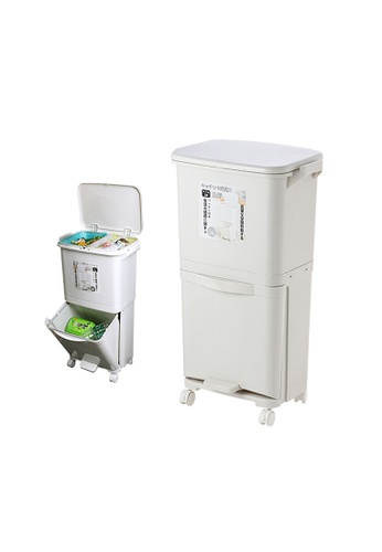 HOUZE HOUZE - Double Tier Recycle Bin with Wheels and Pedal CBF02HL495414BGS_1