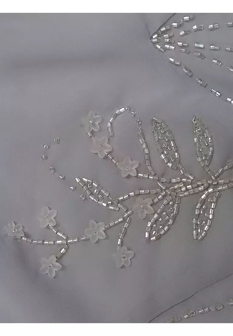 小波浪荷葉邊釘珠時尚圍巾