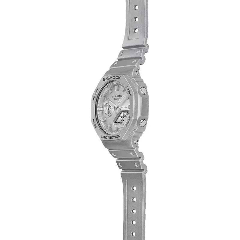 Jam Tangan Pria Casio G-Shock GA-2100FF-8ADR GA2100FF GA-2100FF CasiOak Forgotten Future Series Metalic Silver Resin Band