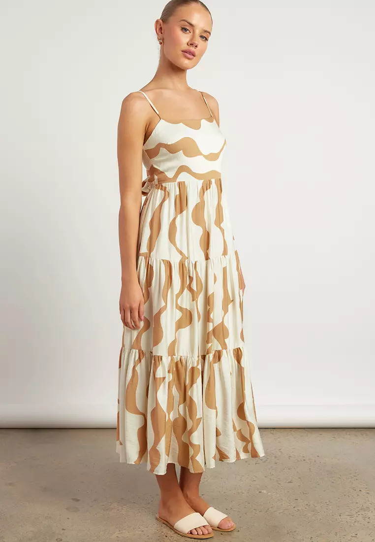 Ribbon Tie Midi Dress