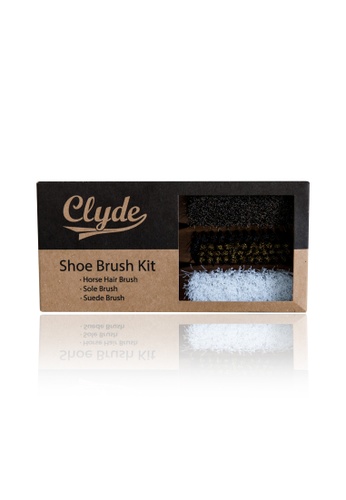 Clyde black and white and brown Shoe Brush Kit 0BE84SH8F30CA9GS_1