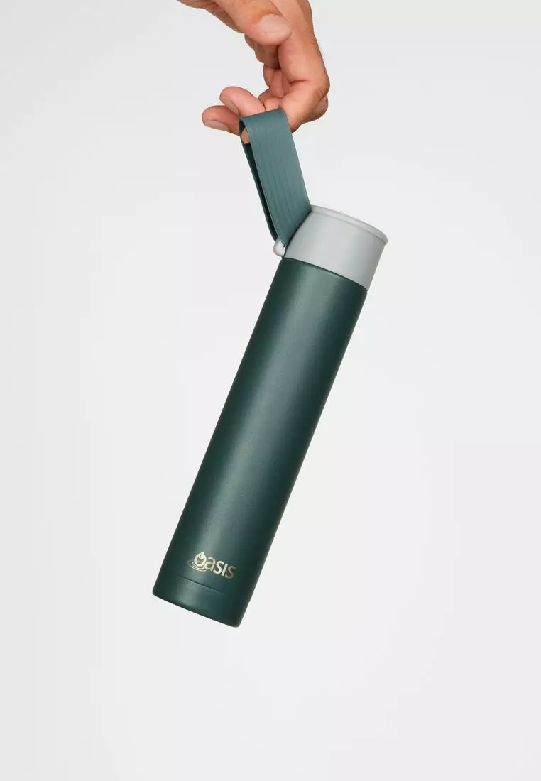 Oasis Skinny Mini Insulated Water Bottle 250ML Matte - Forest (Dark Green)