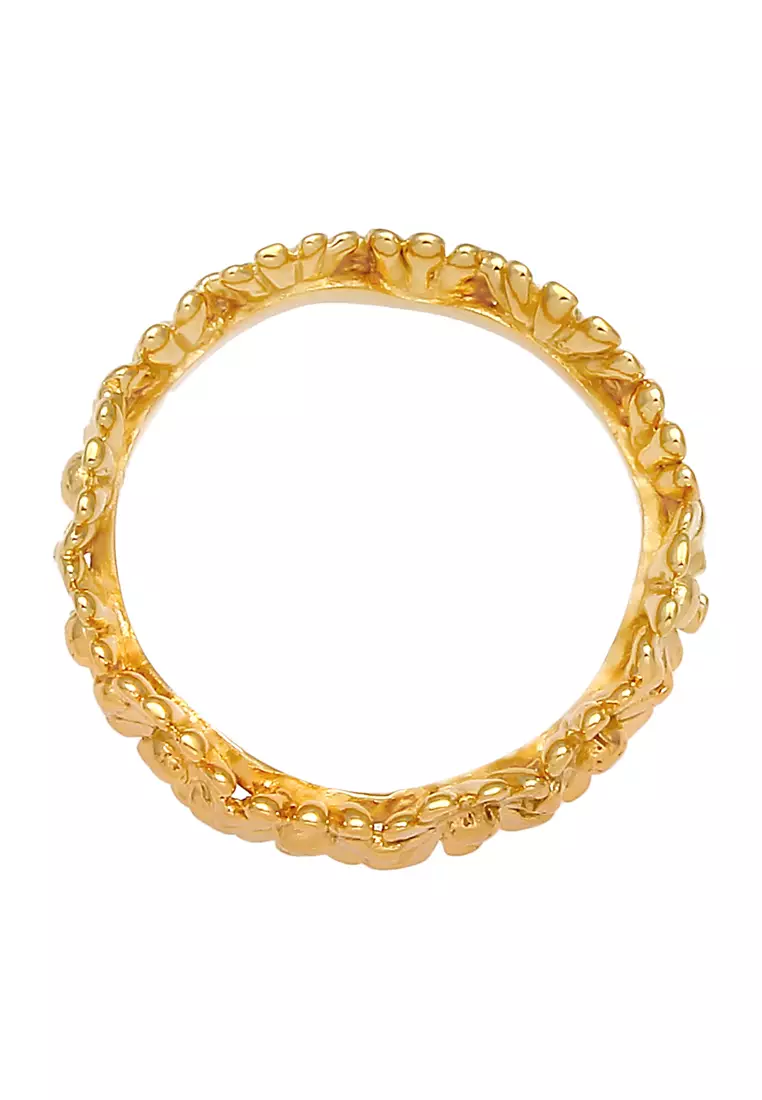Ring Strap Flower Flower Boho Look Trend Gold Plated