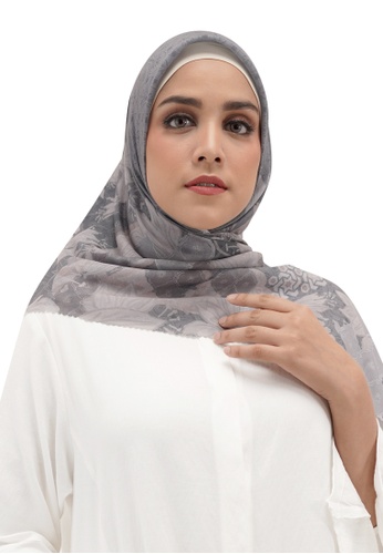 Buttonscarves grey Buttonscarves Maharani Voile Square Grey 94330AAA81D96EGS_1