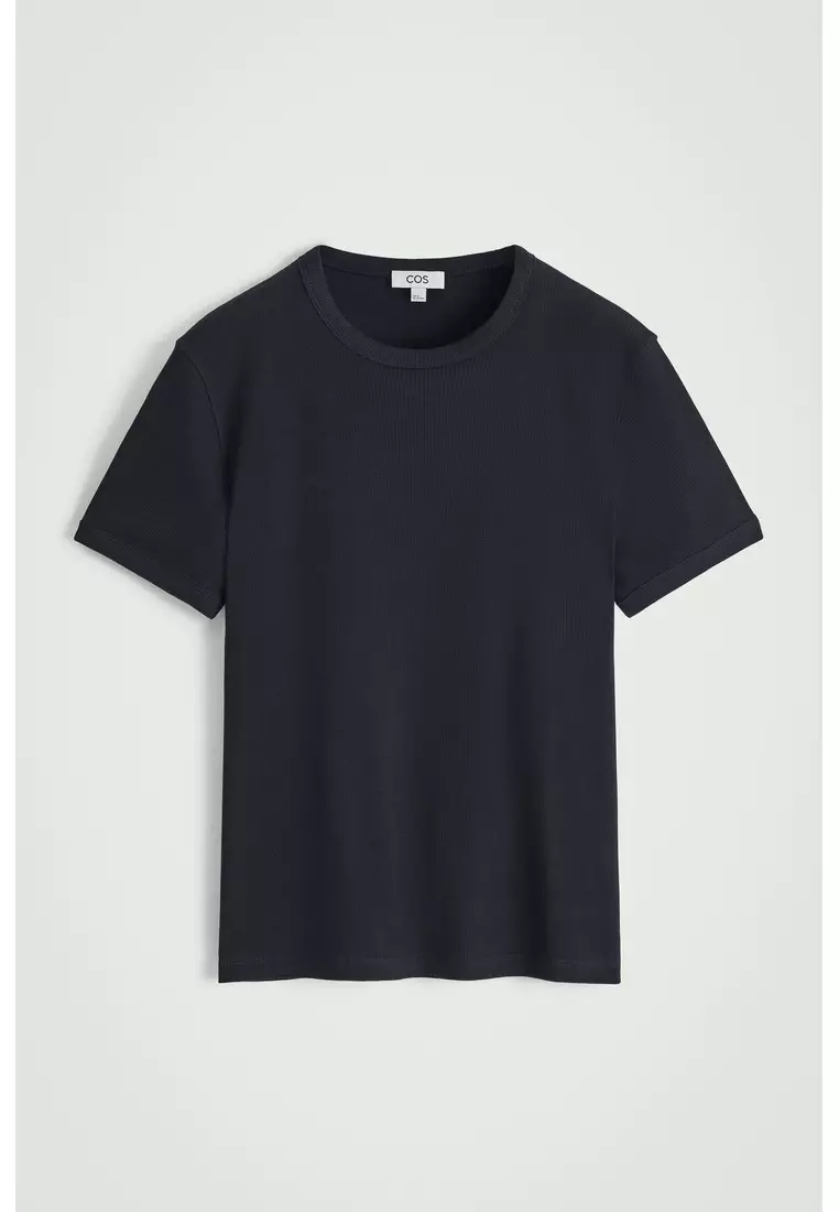 SLIM RIBBED COTTON T-SHIRT