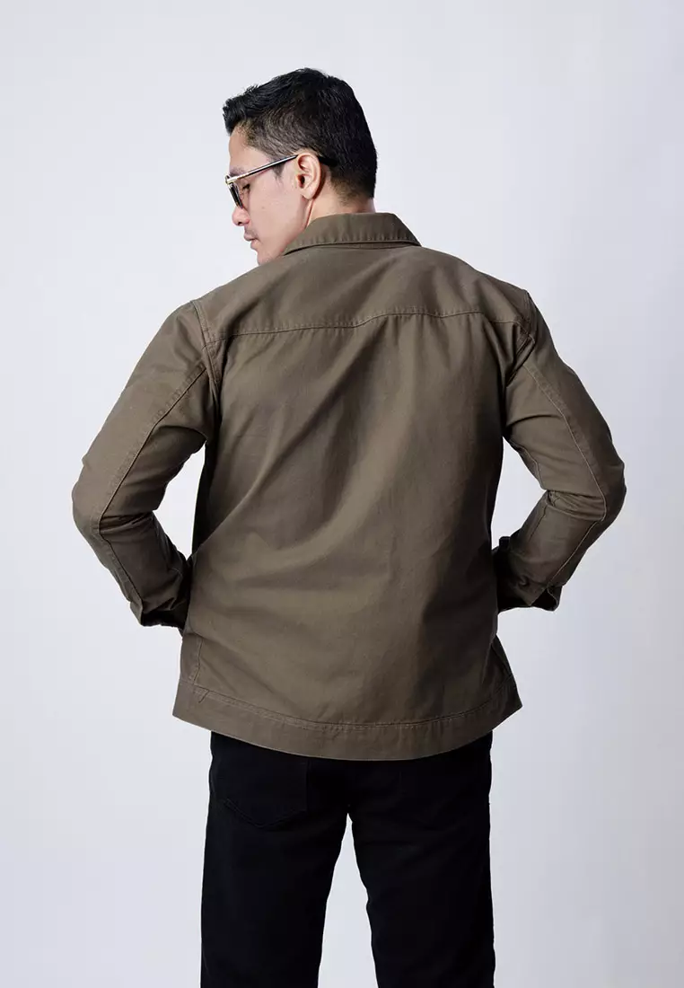 Jacket Trucker Cotton Twill Premium Green Army